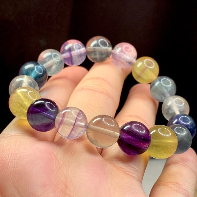 f128.濃厚な色合い♪落ち着いた色合い♪フローライトブレスレット