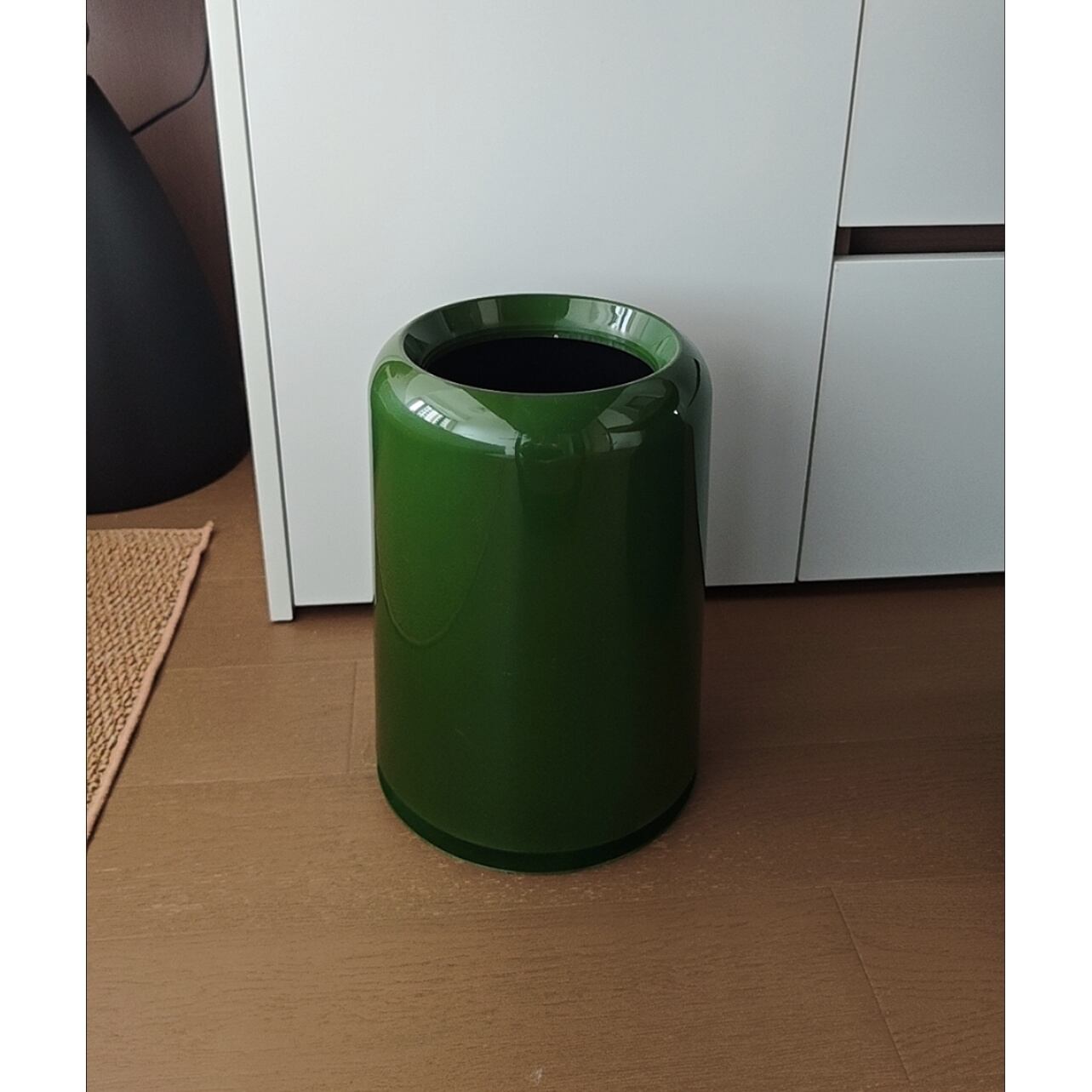緑色の円筒形ごみ箱 木製蓋付き ゴミ箱 レッド ダストボックス くず入れ 円筒形 オープンタイプ 蓋なし