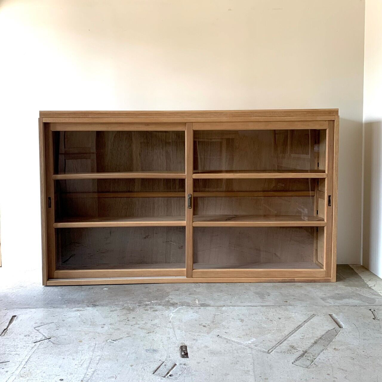 キャビネット　ガラスケース　古家具　0683