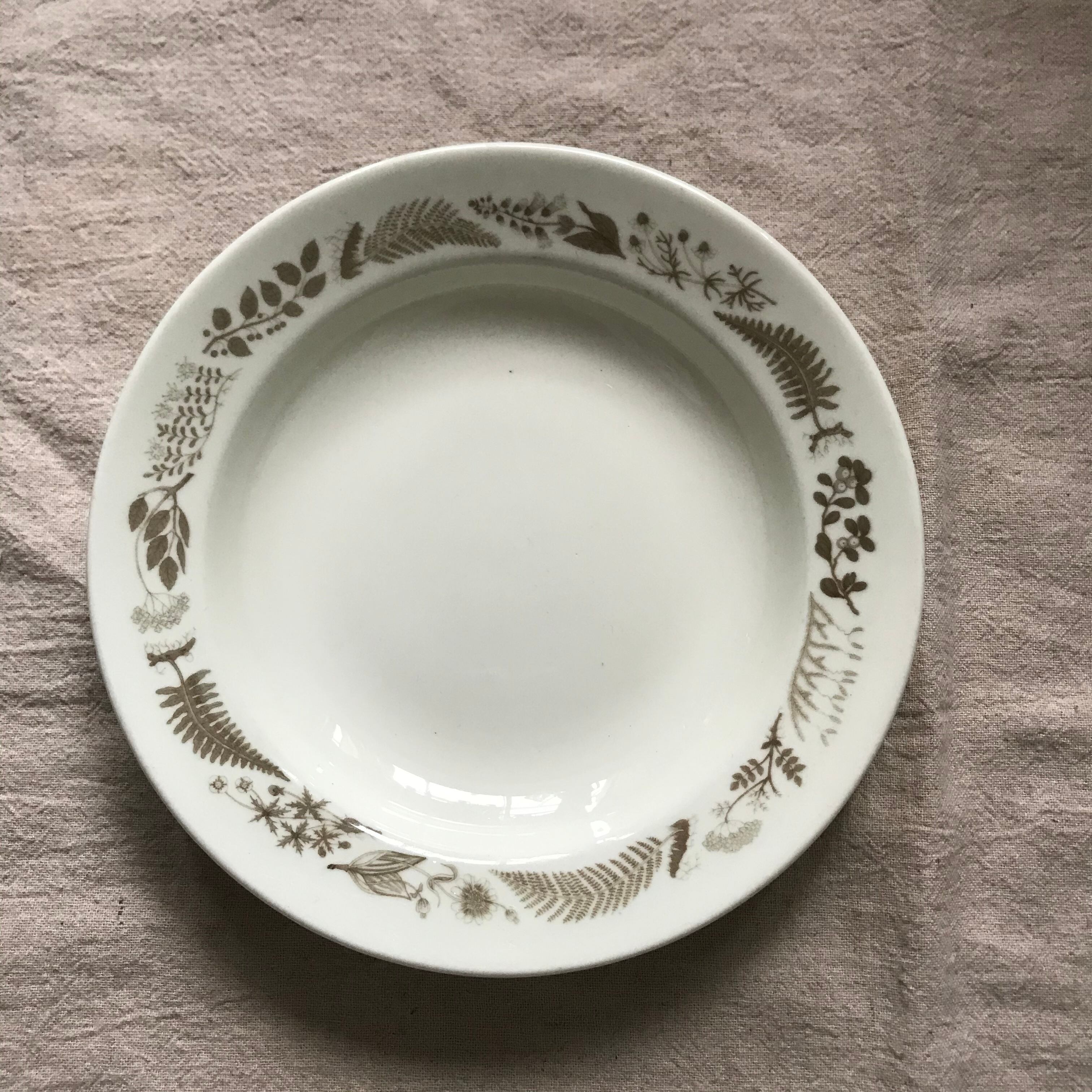 植物模様のスープ皿