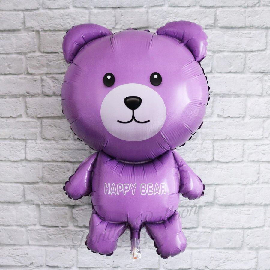特大クマちゃん パープル くまちゃん クマ 巨大 風船 バルーン お子様 誕生日 飾りつけ クマのぬいぐるみ みたな大きさ プレゼント サプライズ ぺたんこ配送 Db 222 幸せを運ぶ風船shopフロンティアバルーン
