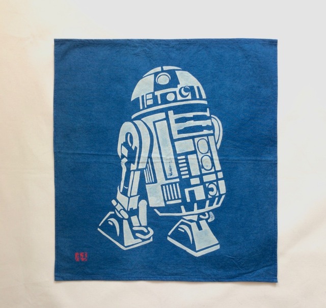スターウォーズ R2-D2 藍染タペストリー　STARWARS Indigo