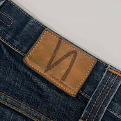 Nudie Jeans ヌーディージーンズ ダメージ ボタンフライ デニム パンツ W30/インディゴ メンズ 革ラベル