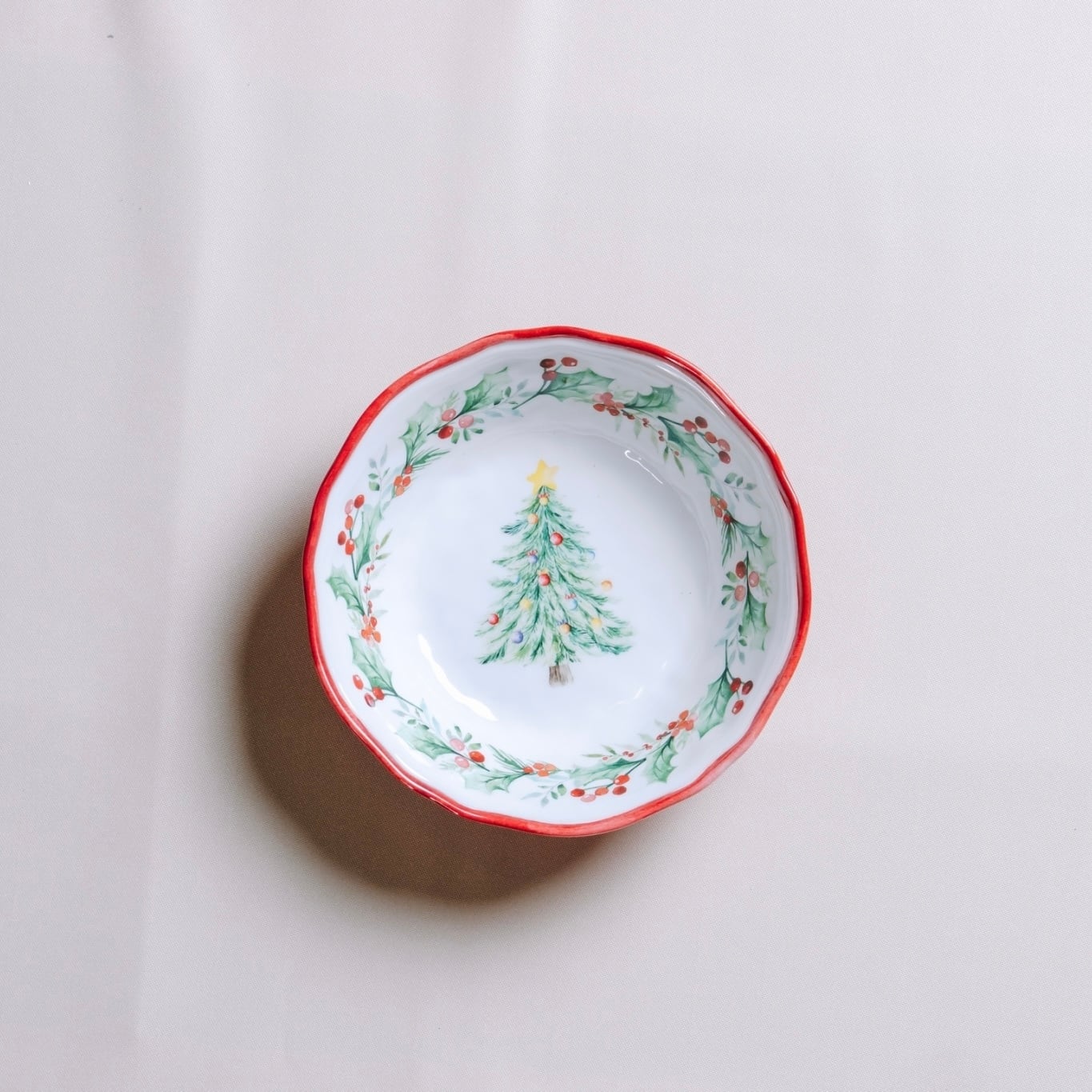 クリスマス ホワイト メラミン皿 ボウル 直径18cm