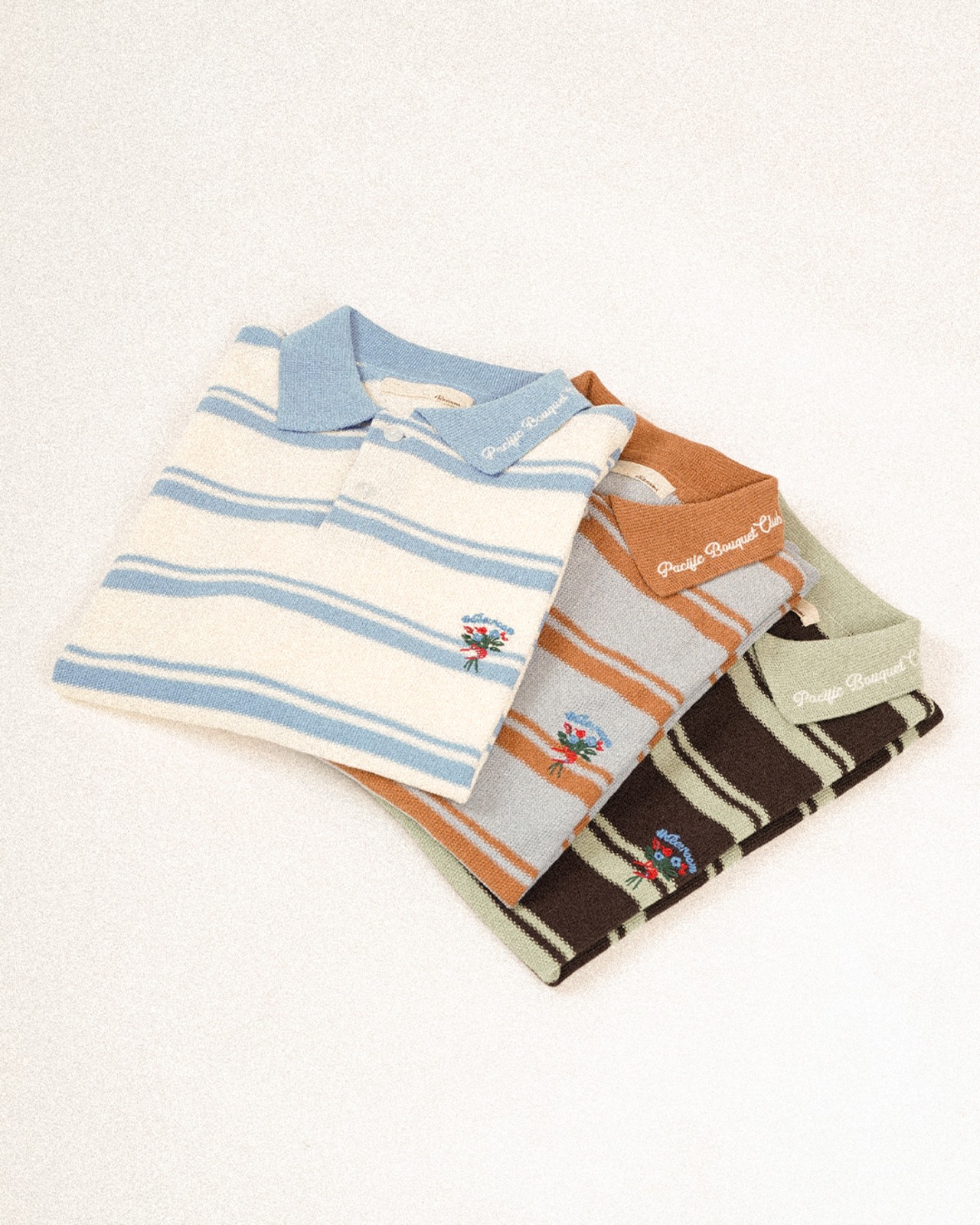 【#Re:room】BOARDER KNIT POLO SHIRTS［REK171］