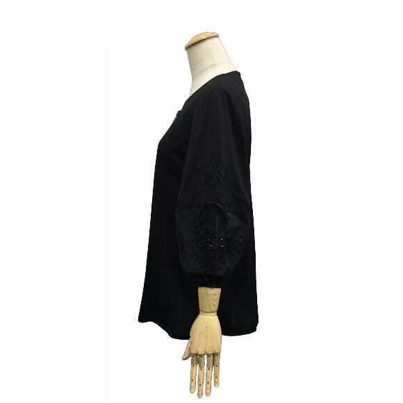 スーパービューティー チュニック カットソー 長袖 ビジュー チャーム