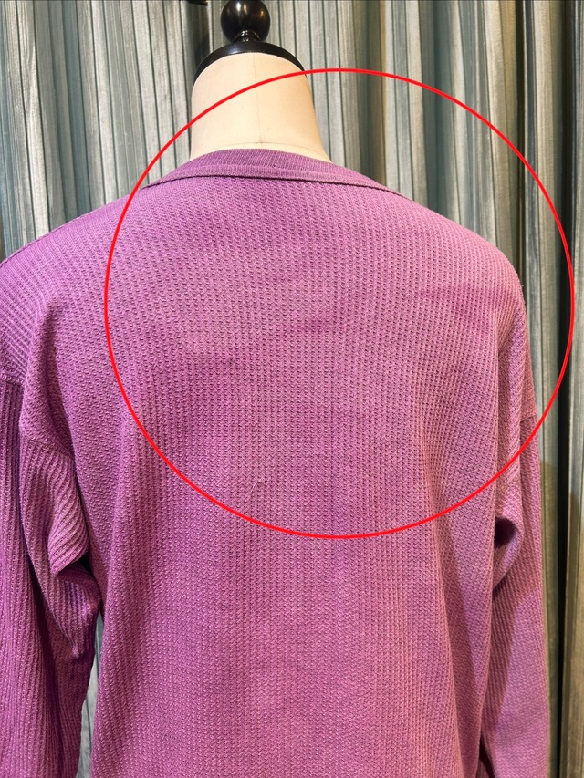 garment dye thermal  purple＆yellow button