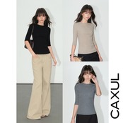 Silk Wool 3/4 Sleeve Knit Top/3color