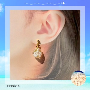 【委託販売】 MIHANADA 旅する魔法のジュエリー 八重山『波のきらめき』 白✕ゴールドピアス MHND14