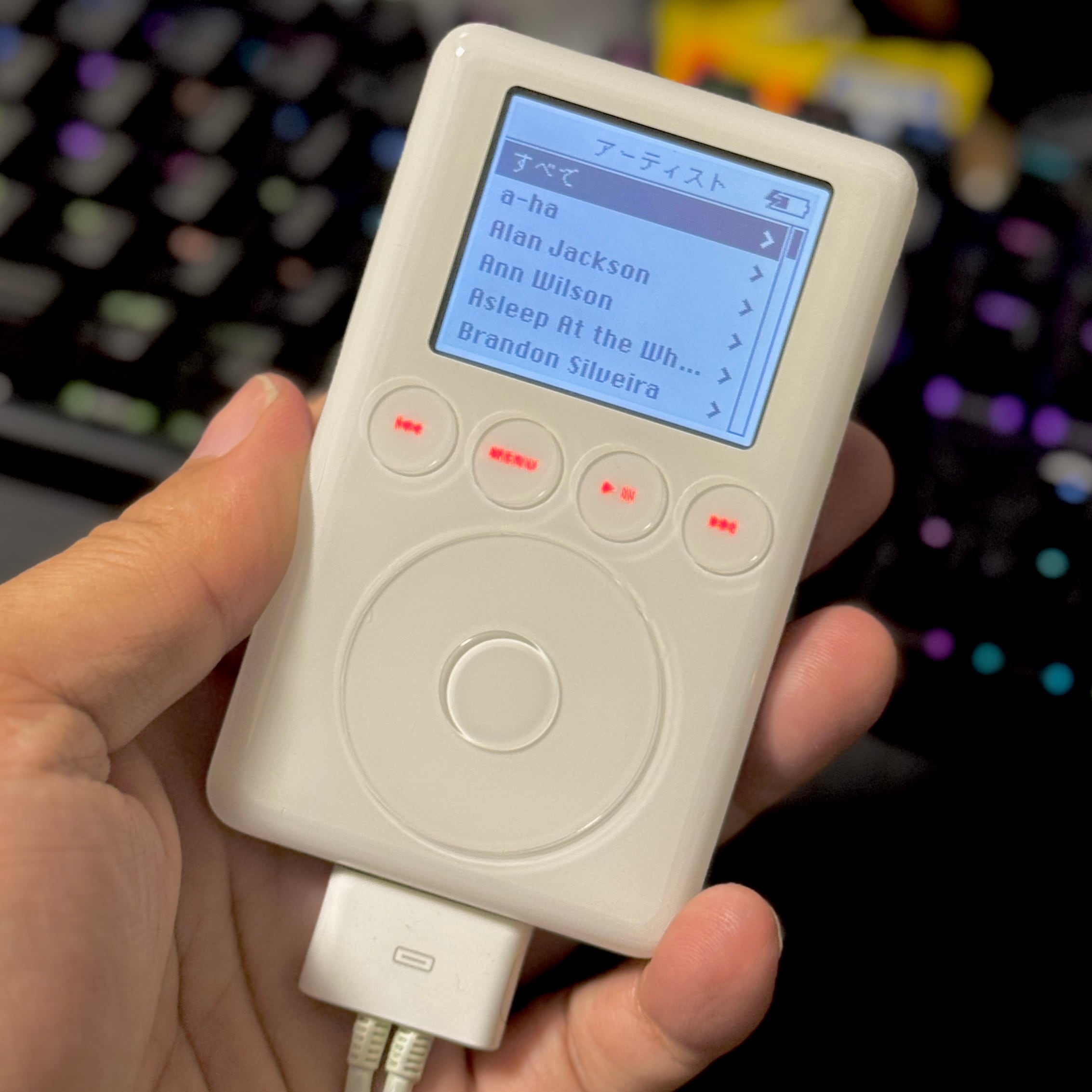 【極上】iPod 20GB 第3世代 | 新品液晶＋バッテリー交換済 Apple 第3世代 iPod 20GB A1040 | USB充電セット（Firewire不要