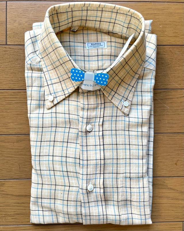 バルバ コットンフランネル タッターソールBDシャツ ユーズド