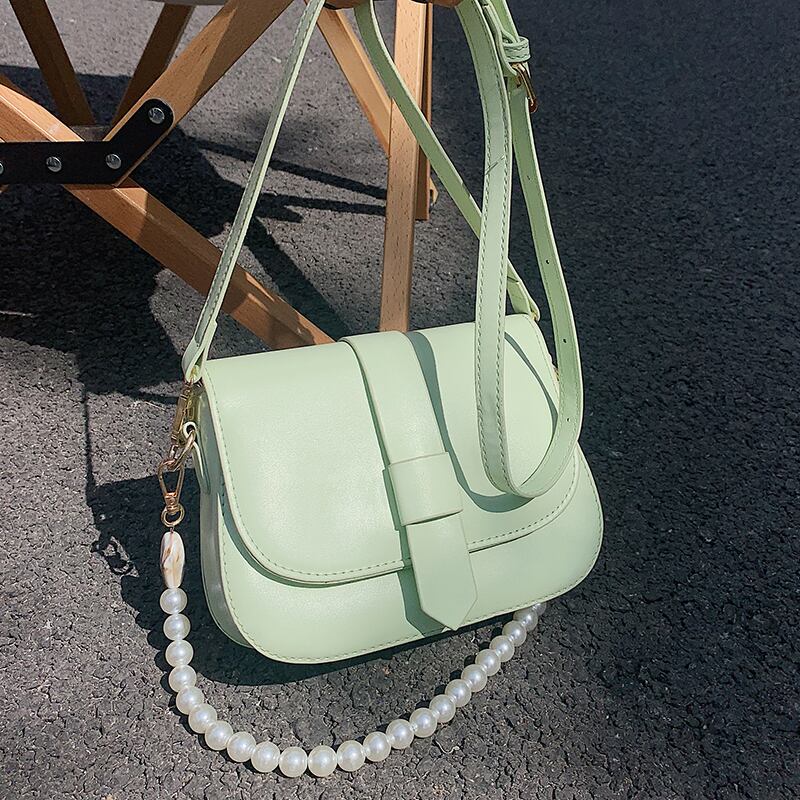 ワンショルダーサマーパールチェーン 夏物 真珠 スクウェア メッセンジャーバッグ Tiancai_Wing_Bag12111193010