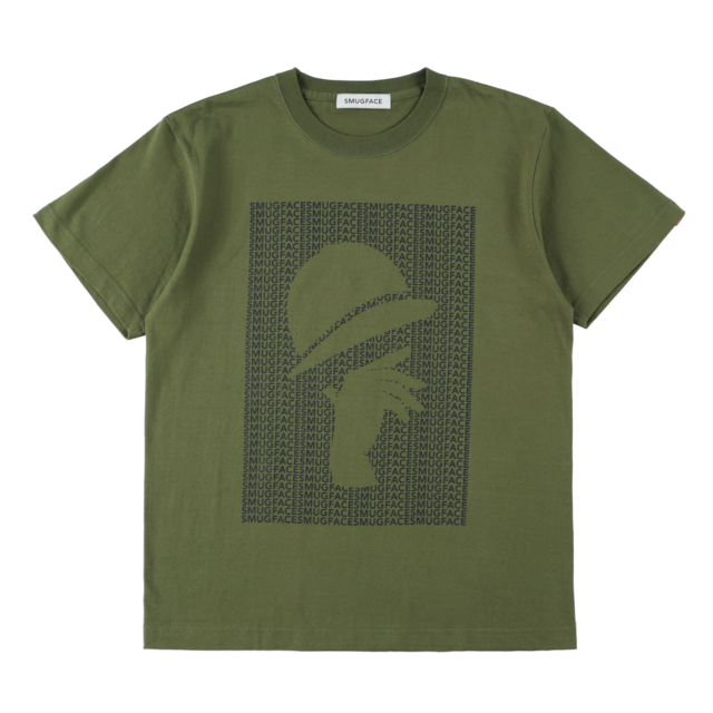 SMUGFACE / オプティカルフェイスロゴ  Tシャツ  KHAKI   (SFT-006)