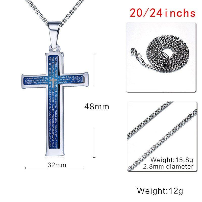 スター同一クロスメンズチタンスチールネックレス スター同一クロスメンズチタンスチールネックレス