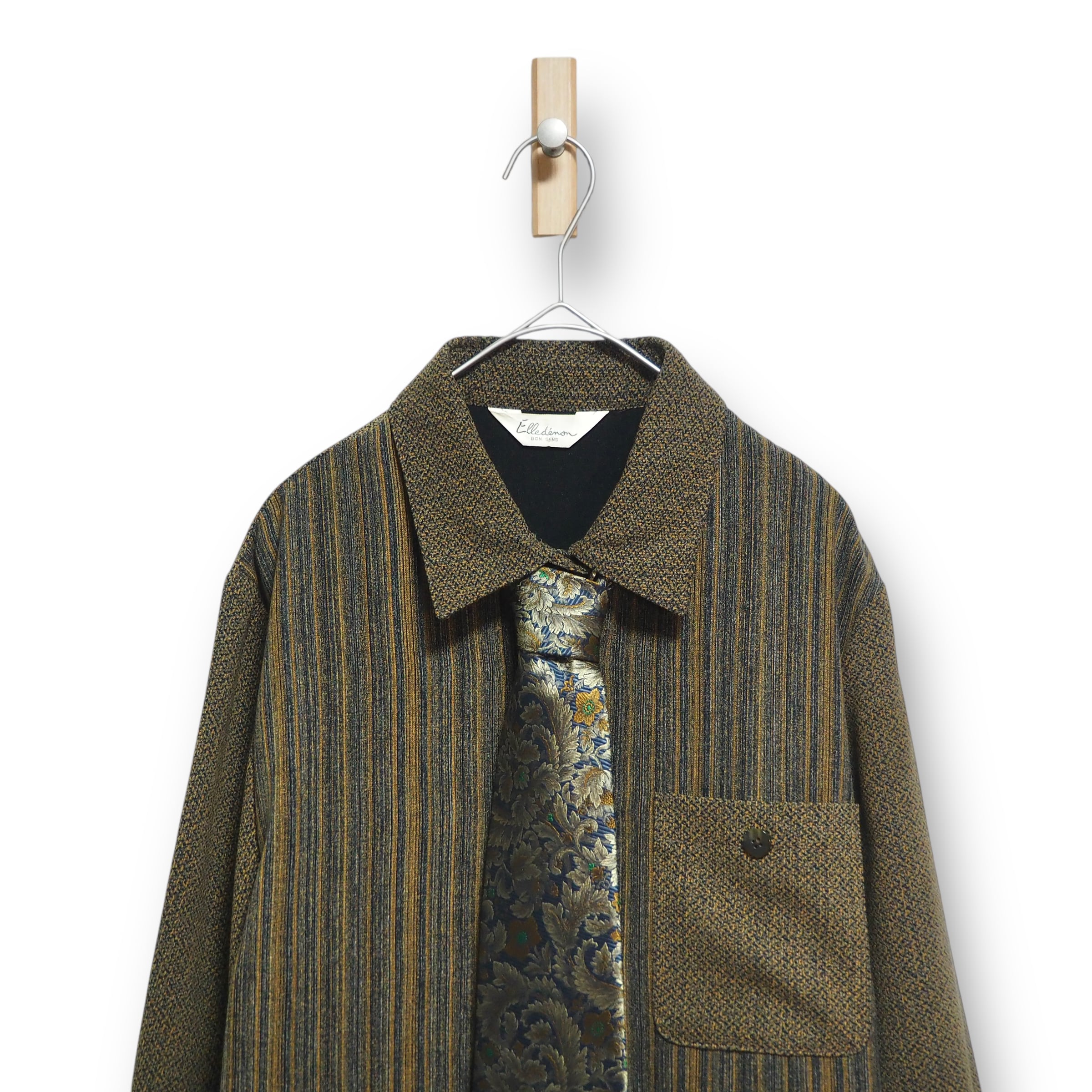 【VINTAGE】長袖デザインシャツ+ネクタイ