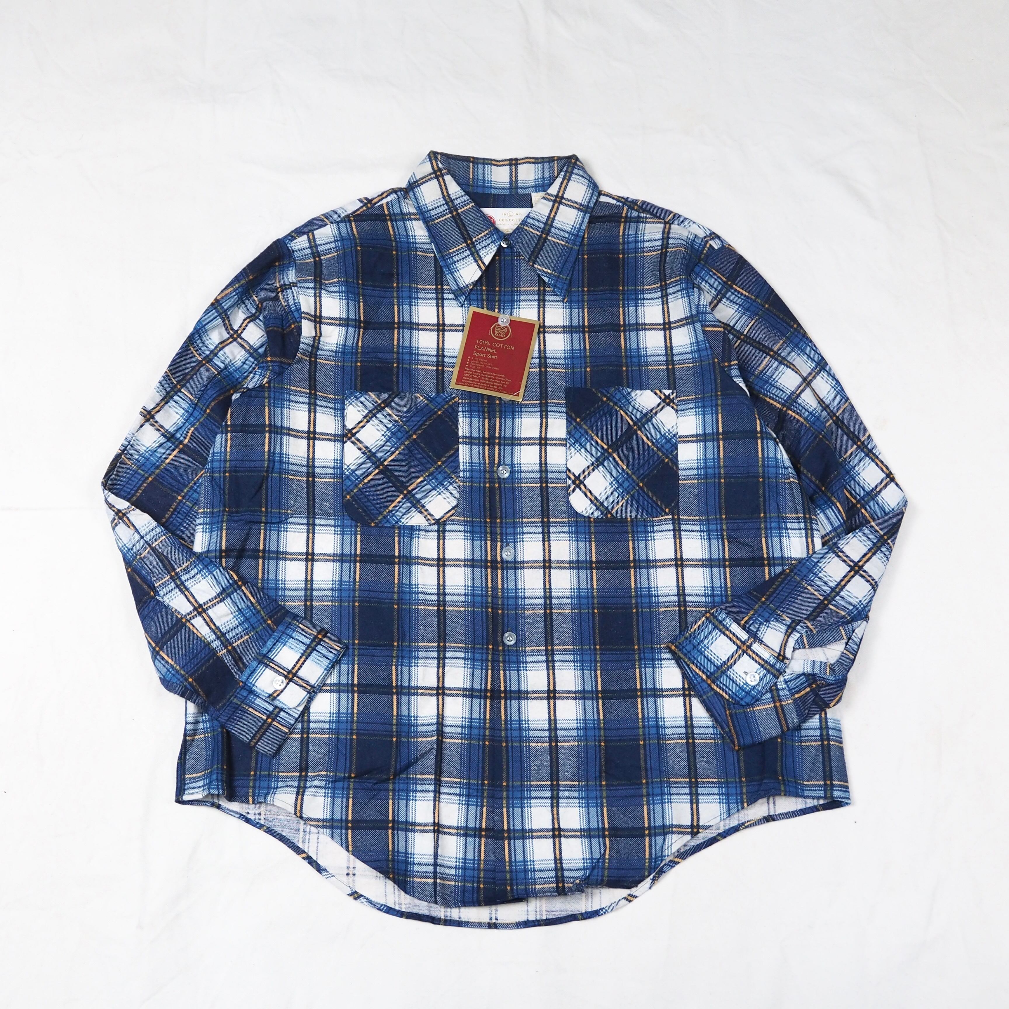 SEARS KINGS ROAD《NOS》print flannel shirt L