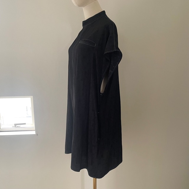 ラスト1☆ritsuko karita/Handkerchief tunic one-piece black | とじこみ