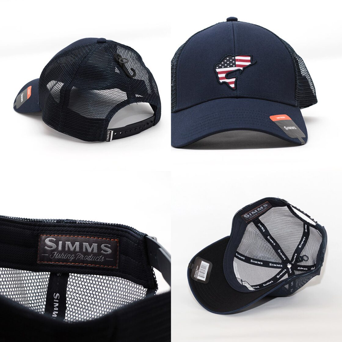メッシュキャップ 帽子 シムス Simms USA Catch Trucker Hat ネイビー 