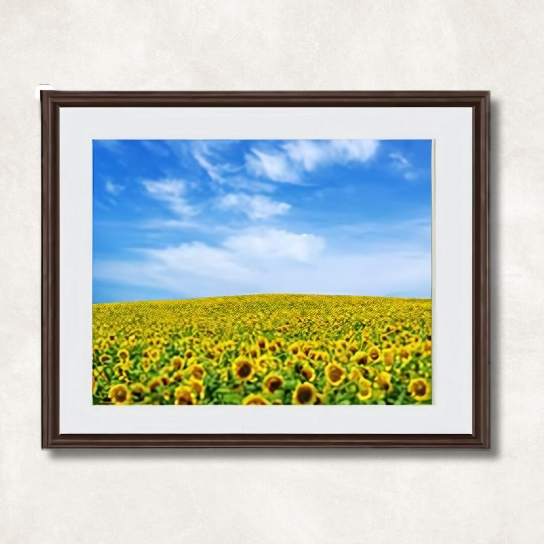 ★アウトレット★手書き油絵 ひまわり畑 額付 絵画 インテリア 油彩画 ☆アウトレット☆手書き油絵 ひまわり畑 額付 絵画 インテリア 油彩画