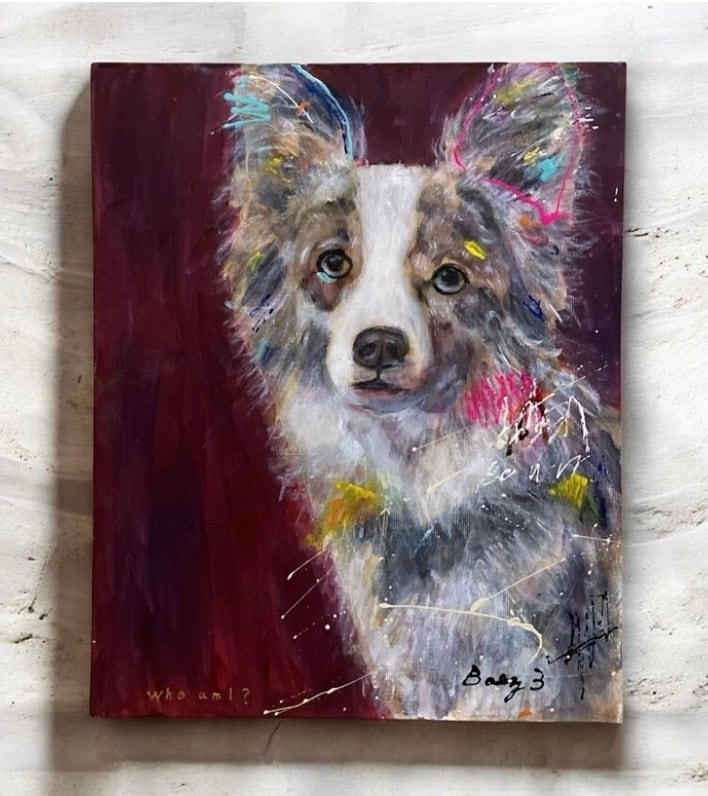 犬　ボストンテリア アクリル画　絵画　キャンバスF3 BAEZ3 ボストンテリア | BAEZ3 ｜インテリア絵画 アートの専門通販