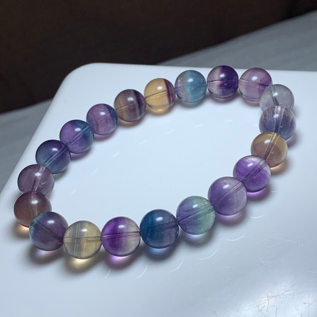 15.透明度高☆美グラデーションフローライト・ブレスレット