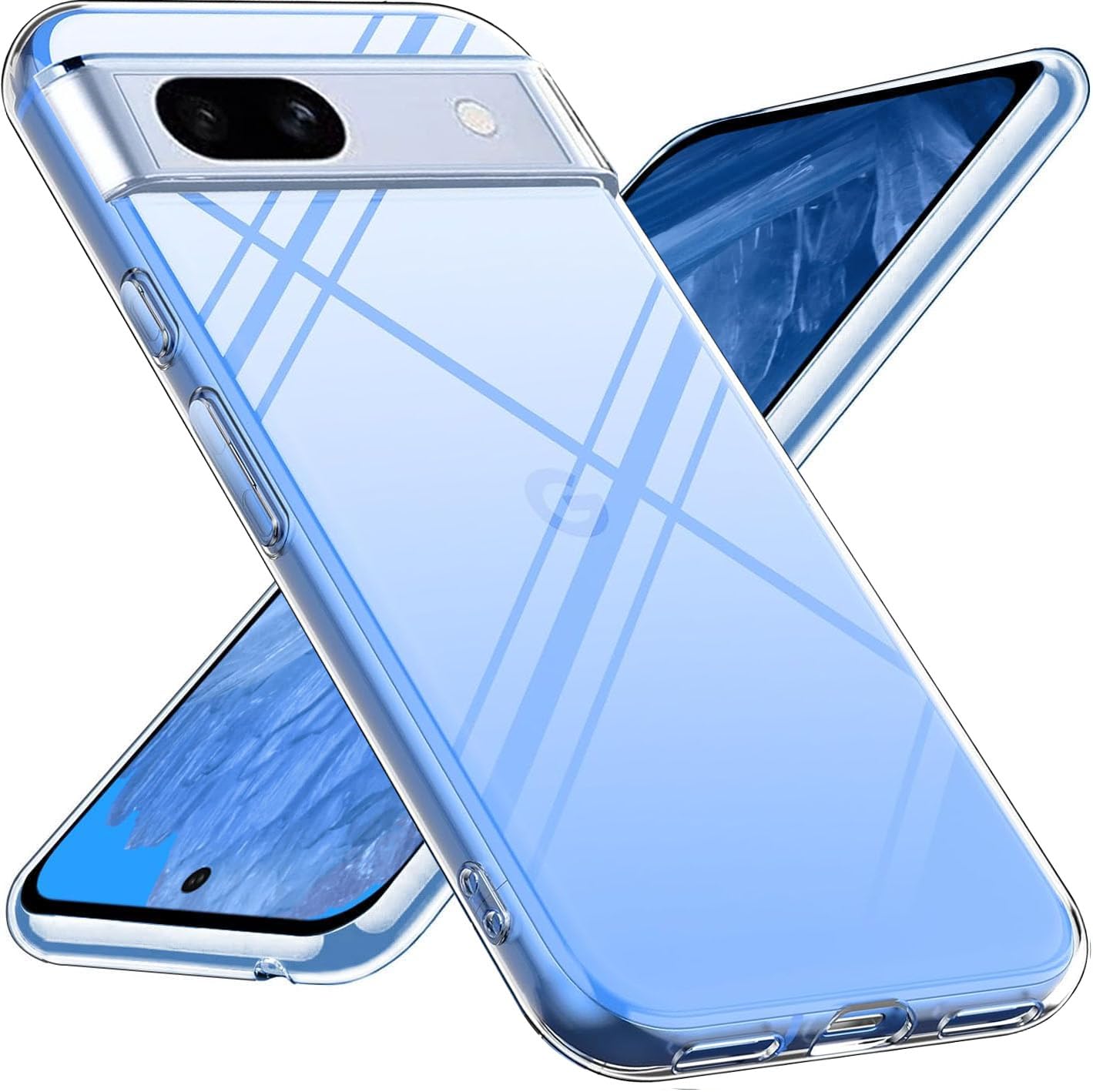 Gzgor ケース クリア 用の Google Pixel8a ケース クリア Pixel 8a クリアケース 透明 TPU ソフト カバー ピクセル8a 薄型 全透明 ストラップホール付き レンズ保護 柔軟 耐衝撃 スリム スマホケース