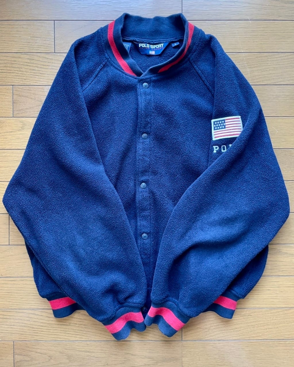 90年代 米国製 レアアイテム Polo Sport フリース ベースボールジャケット サイズL ユーズド | Room Style Store  powered by BASE