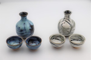 徳利、酒盃セット 『薬師窯 ひきつら (岩手県遠野市)』:陶芸、器、酒器 