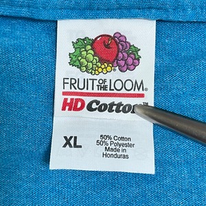 【FRUIT OF THE LOOM】XL ビッグサイズ Tシャツ バックロゴ プリント 献血センター oneblood ブルー 半袖 US古着