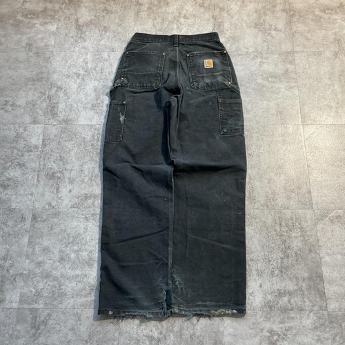 00s USA製 ブラック ダブルニー Carhartt B01 29×30 詳細写真3