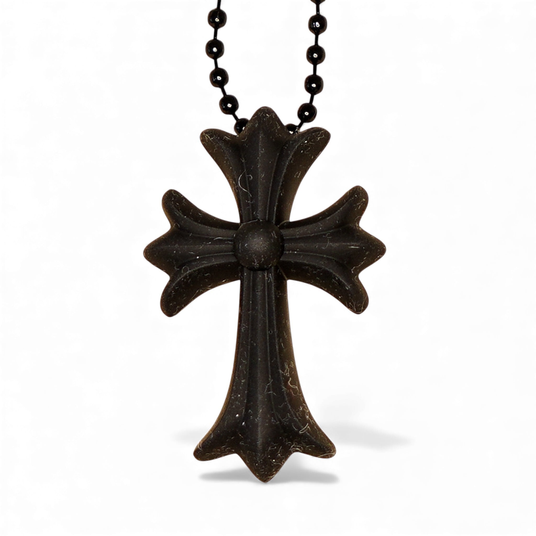 CHROME HEARTS クロムハーツ シリコン ラバー クロス ネックレス ブラック