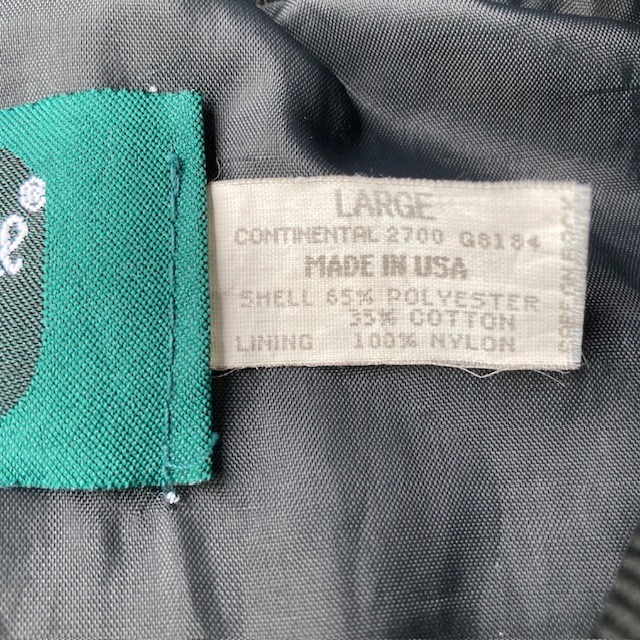 Dunbrooke ダンブルック アワードジャケット 80s〜90s USA製 企業ロゴ刺繍 ブラック ヴィンテージ古着 L 画像4