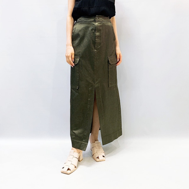 [SALE]DOUBLE STANDARD CLOTHING(ダブルスタンダードクロージング) フロントスリットAラインサテンスカート 2022春夏新作 [送料無料]