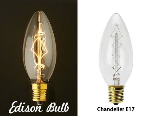 Edison bulb Chandelier エジソンバルブ シャンデリア 25W/E17 電球 DETAIL レトロ 照明 カーボン