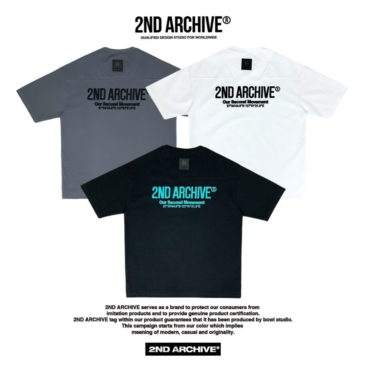 2ND005 2NDARCHIVE Tシャツ 韓国ファッション オーバーサイズ ユニセックス