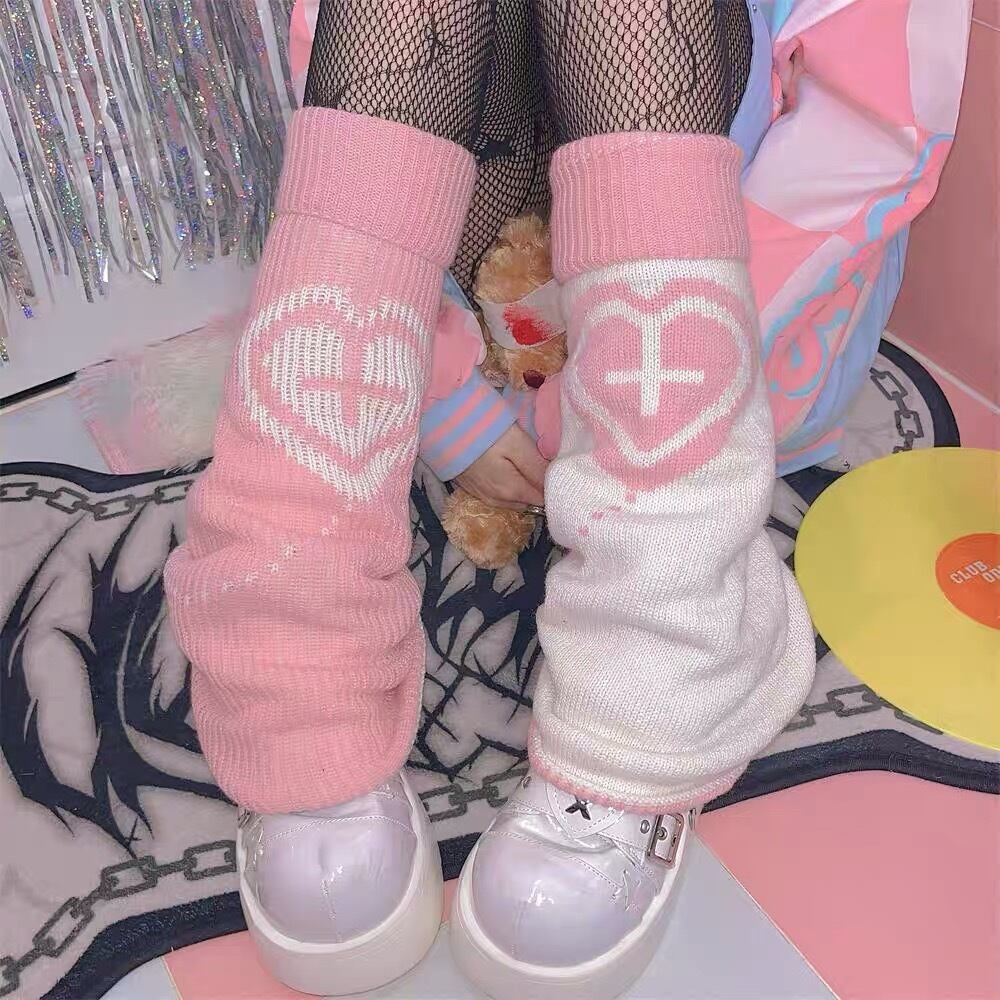 白ピンク【リバーシブル】レッグウォーマー | LOVEYsmileSHOP