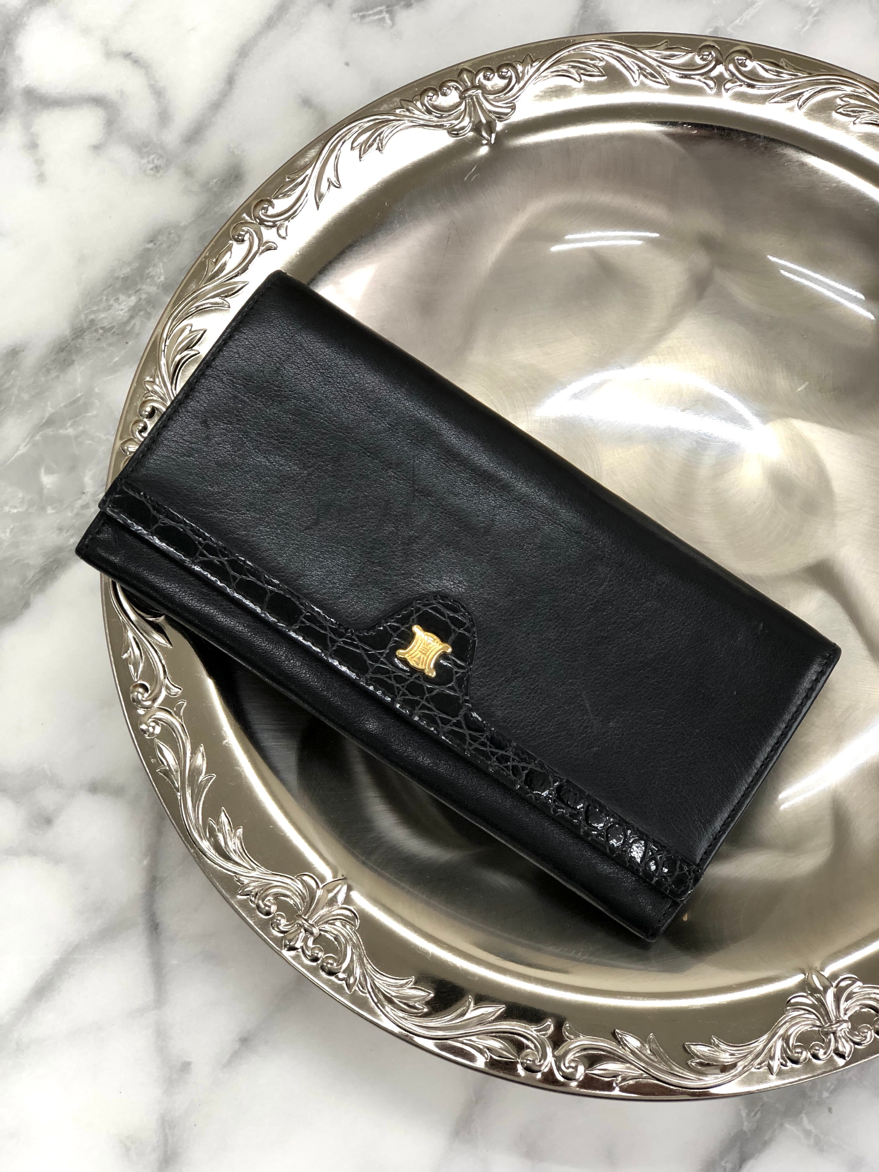 CELINE クロコ型押し 長財布-