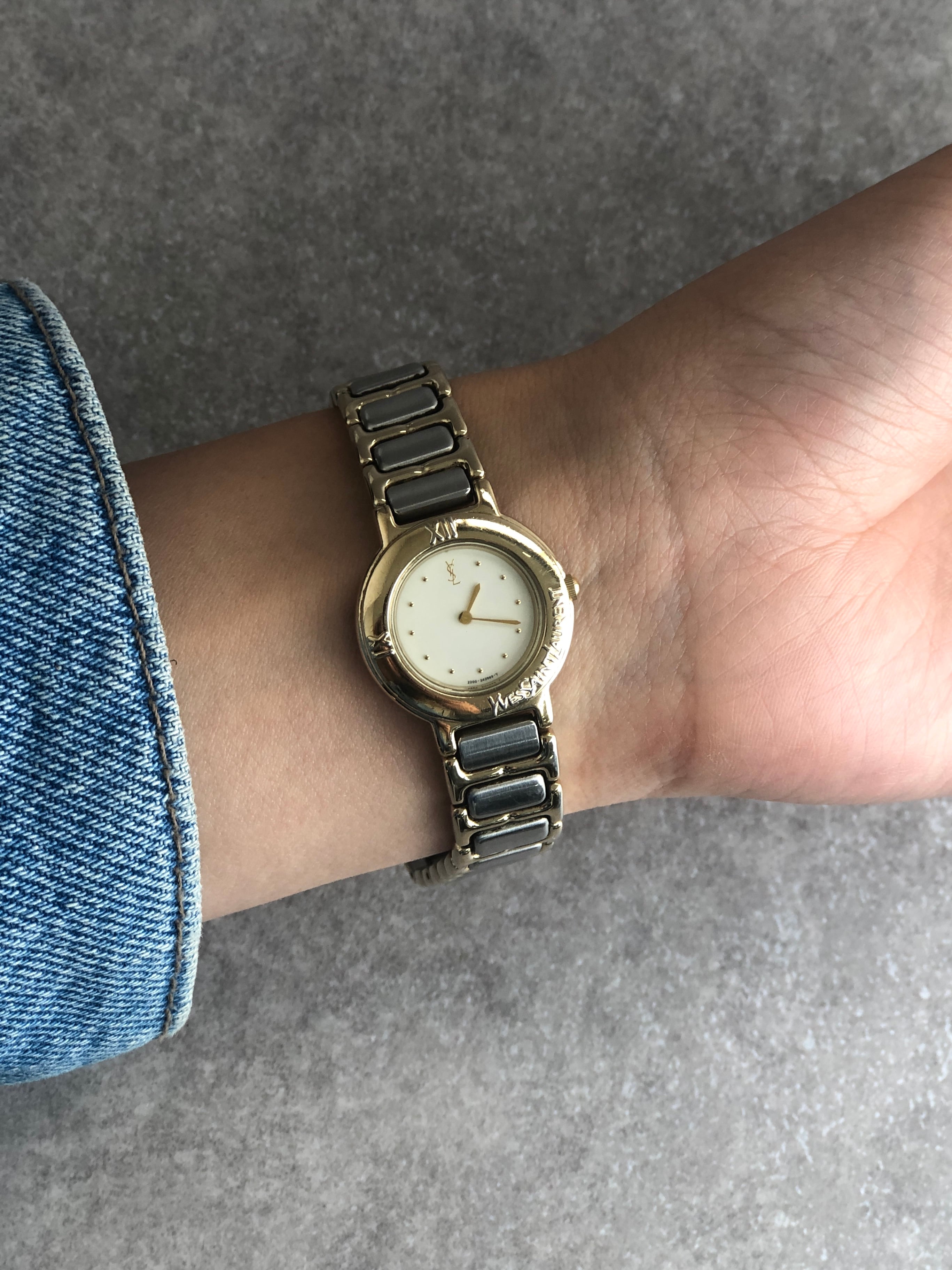 Yves Saint Laurent イヴ・サンローラン 腕時計 ゴールド×シルバー YSL