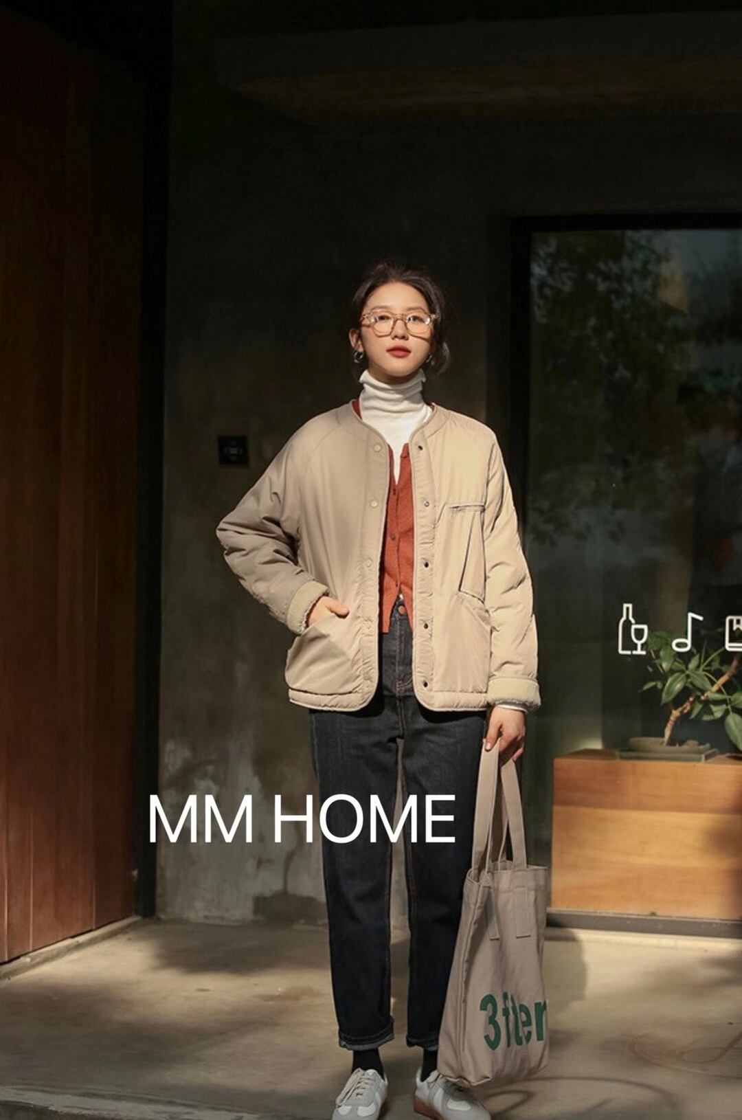 ノーカラー　裏ボアショートジャケット　AJ42441-6660