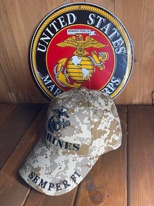 ミリタリー 帽子 US MARINES 海兵隊 デザート仕様 カモ キャップ