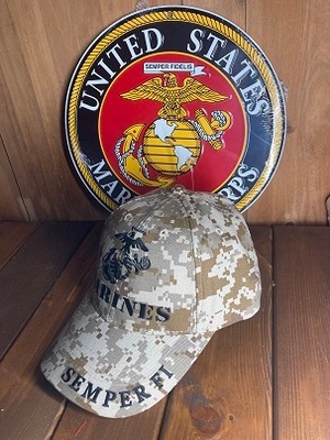ミリタリー 帽子 US MARINES 海兵隊　デザート仕様　カモ　キャップ CP00326