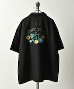 ATELANE embroidered tropical open collar flower S/S shirt (BLK) 23A-15033