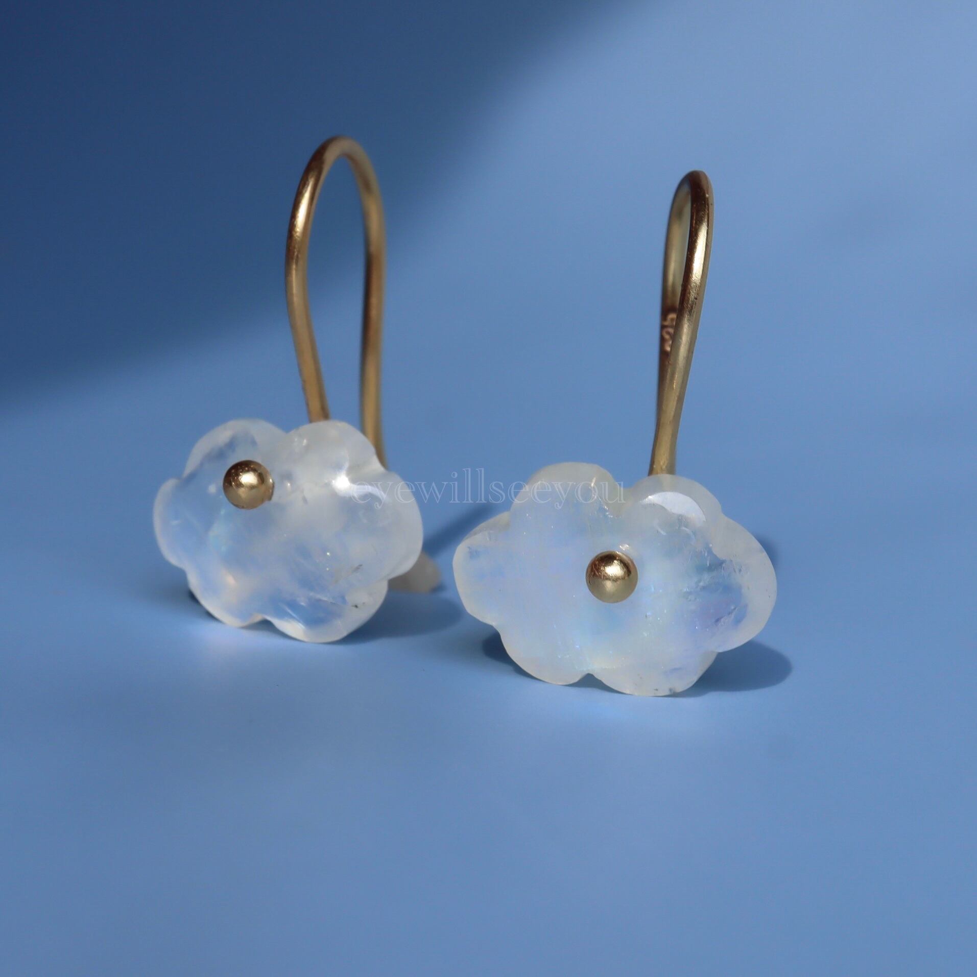 Rainbow moonstone cloud earrings (ピアス) 3 | eyewillseeyou