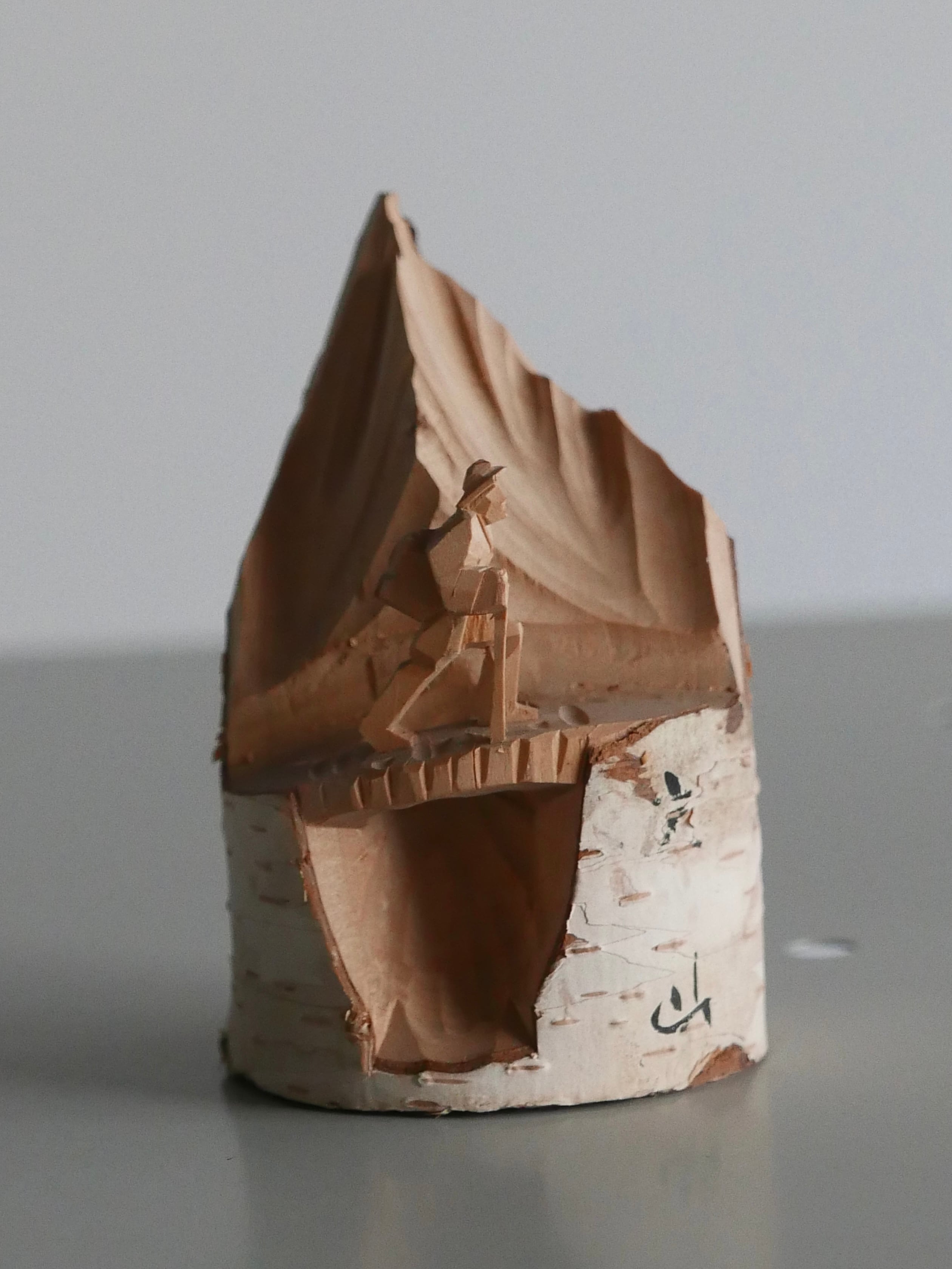 old japan 白樺の登山人形