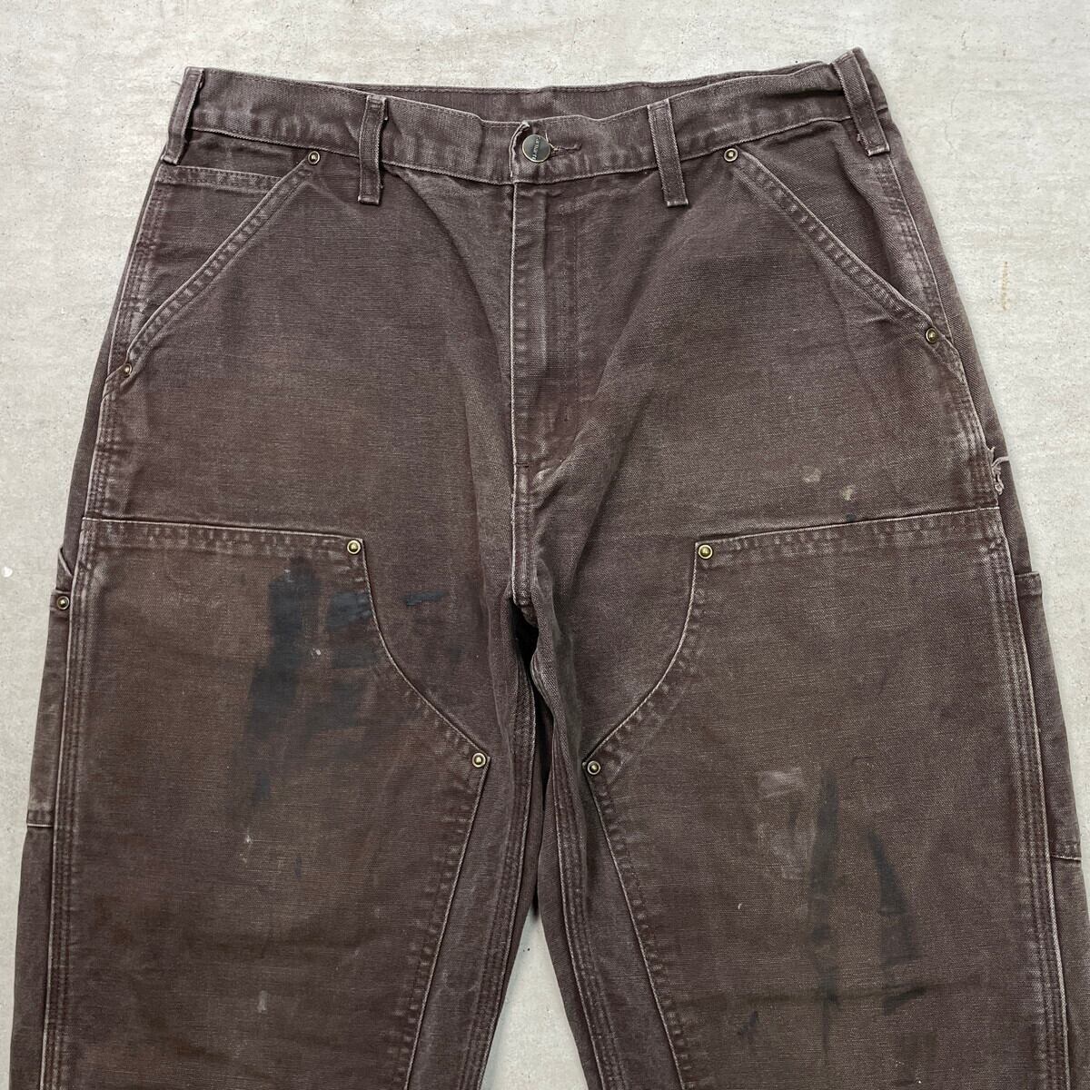 carharttカーハートダブルニーダックパンツグレーペンキ飛びW36古着 Carhartt カーハート ダブルニー ダック ワークパンツ ペンキ飛び