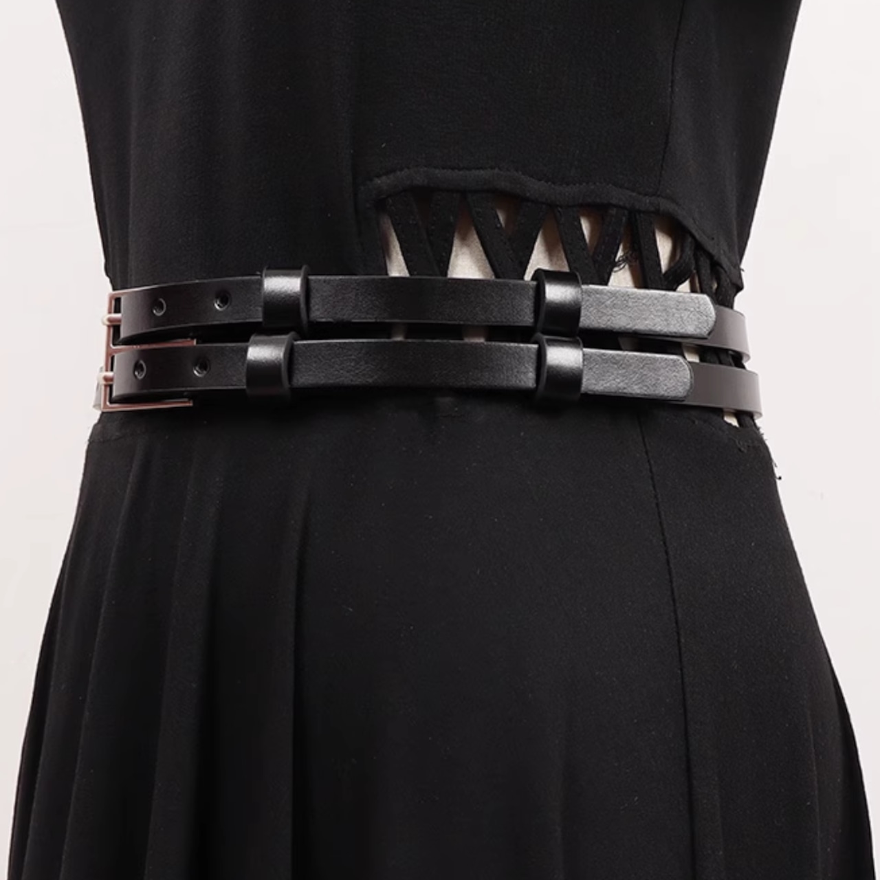 Double-layer small square buckle belt (ME133)