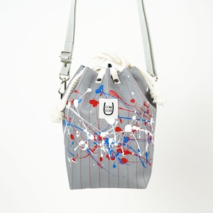 COMUSUBI (コムスビ) ／ COMUSUBI BAG ”Coke Stripe with Splash” -Gray-