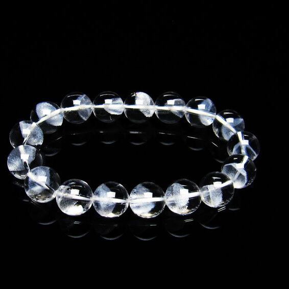 ホワイトファントム ブレスレット 12mm ファントムクォーツ 一点物 おまかせ便 111-21350