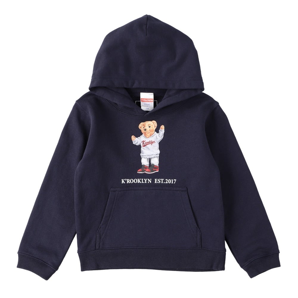 K'rooklyn × 上岡 拓也 Collaboration Kids Hoodie -Navy- (110cm)