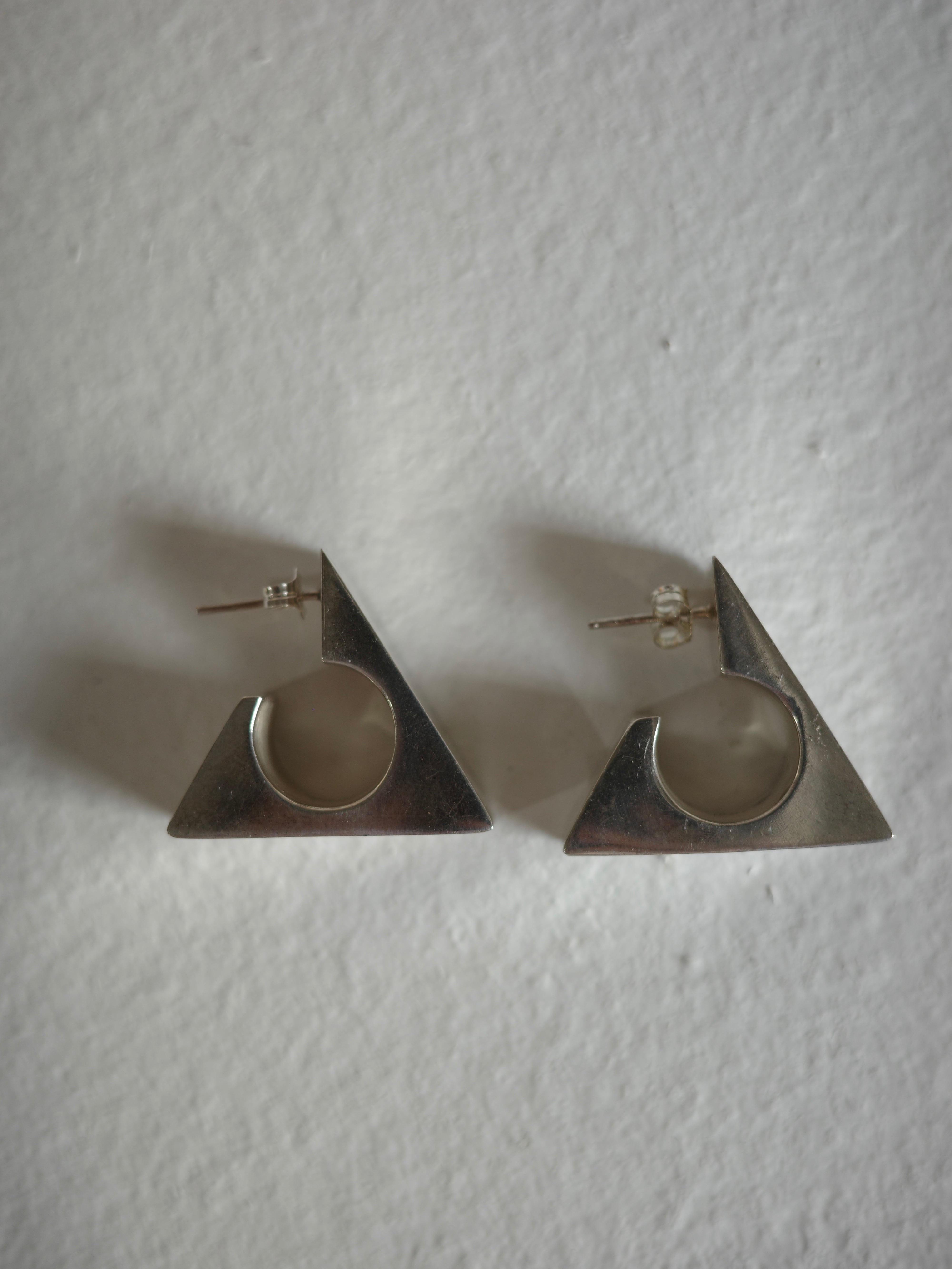 vintage silver925〉triangle hoop pierce | CherLife